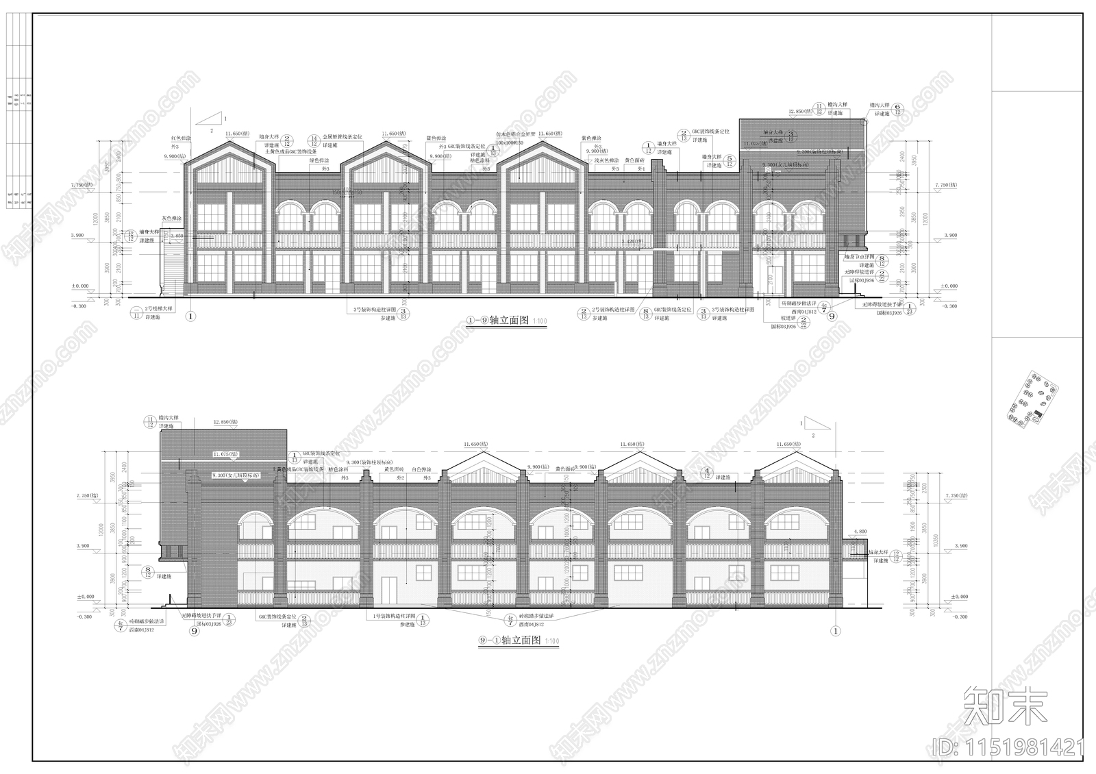 欧式幼儿园建筑施工图cad施工图下载【ID:1151981421】