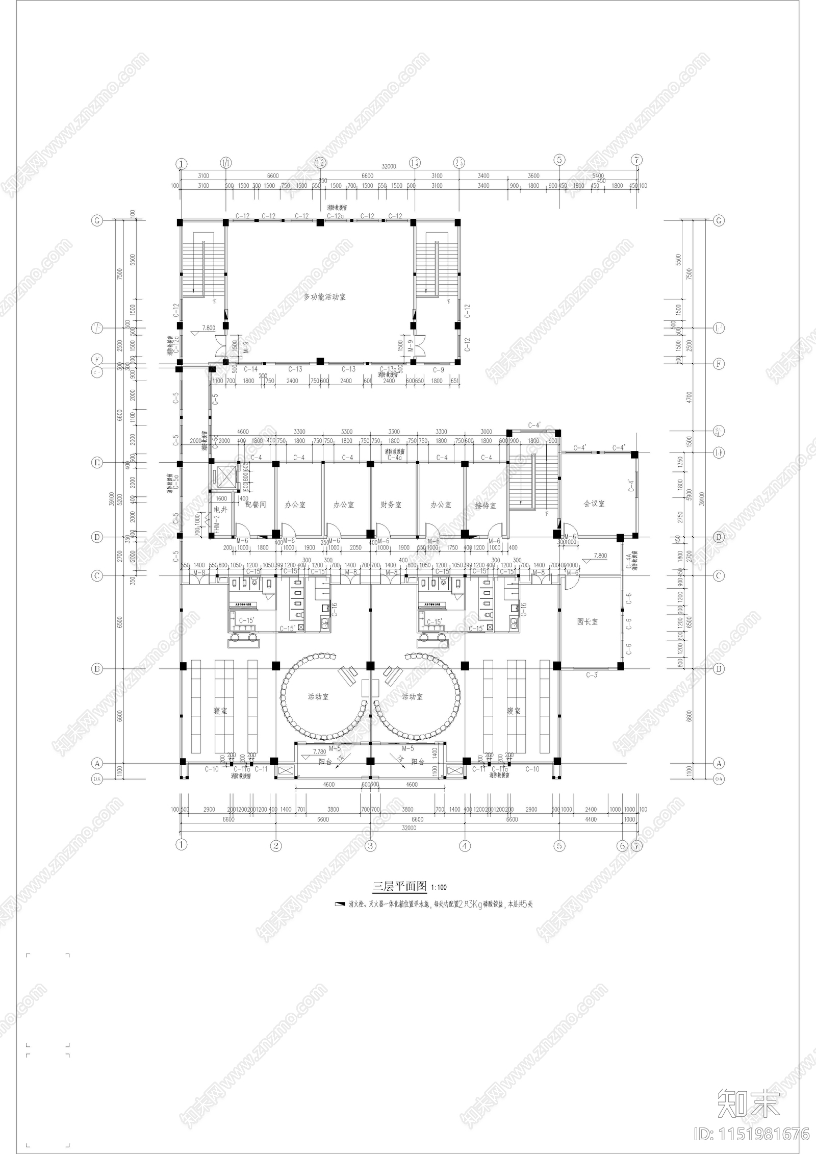 启东市龚家镇幼儿园施工图cad施工图下载【ID:1151981676】