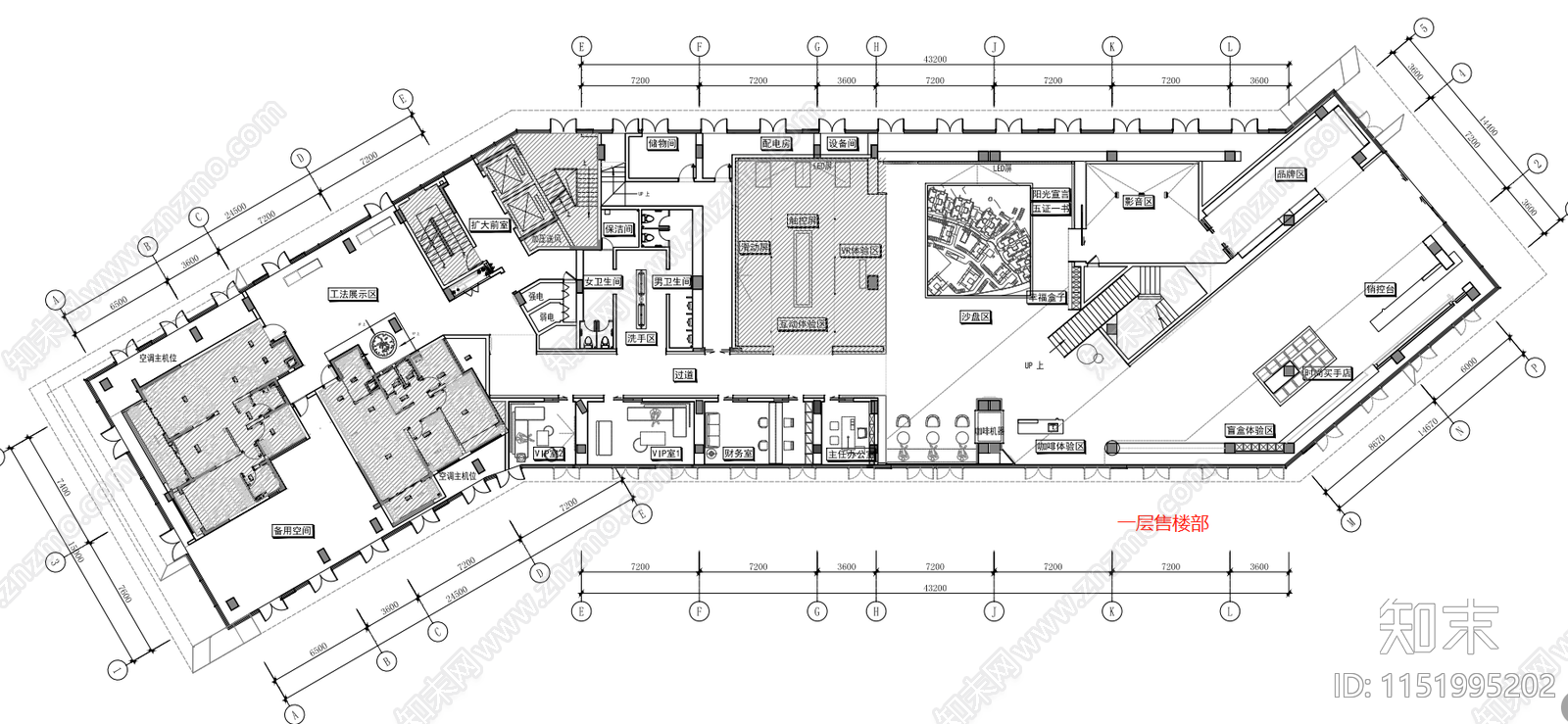 惠州佳兆业城市广场售楼处丨cad施工图下载【ID:1151995202】