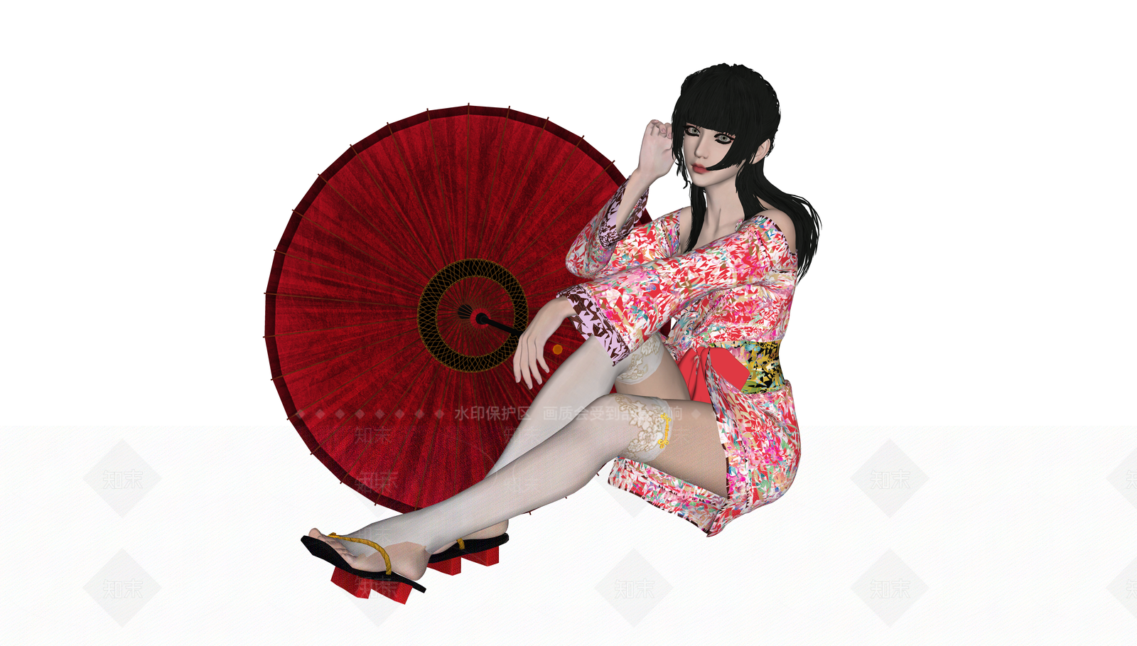 坐姿美女SU模型下载【ID:1151984078】