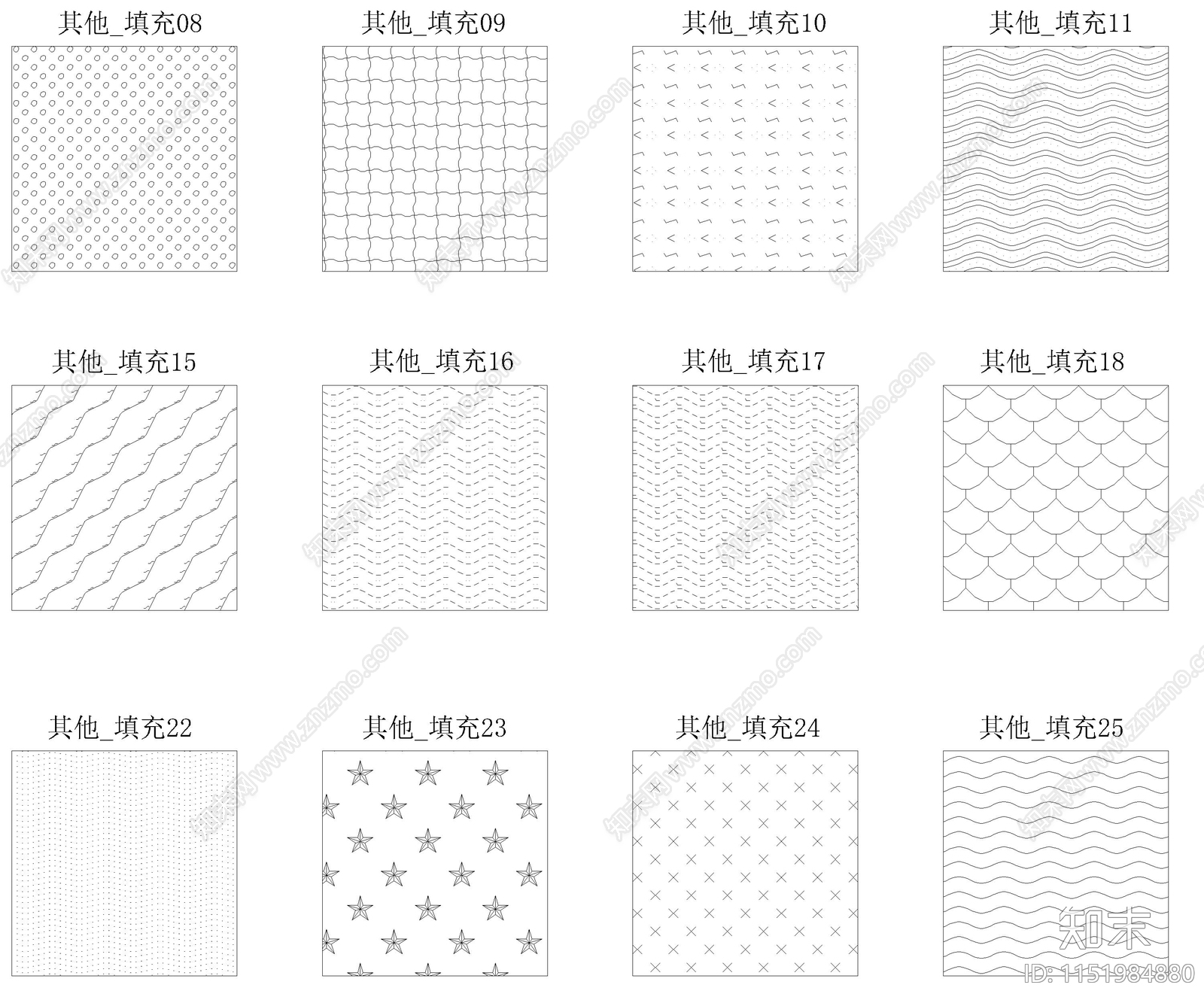 2024设计师专用填充图案cad施工图下载【ID:1151984880】