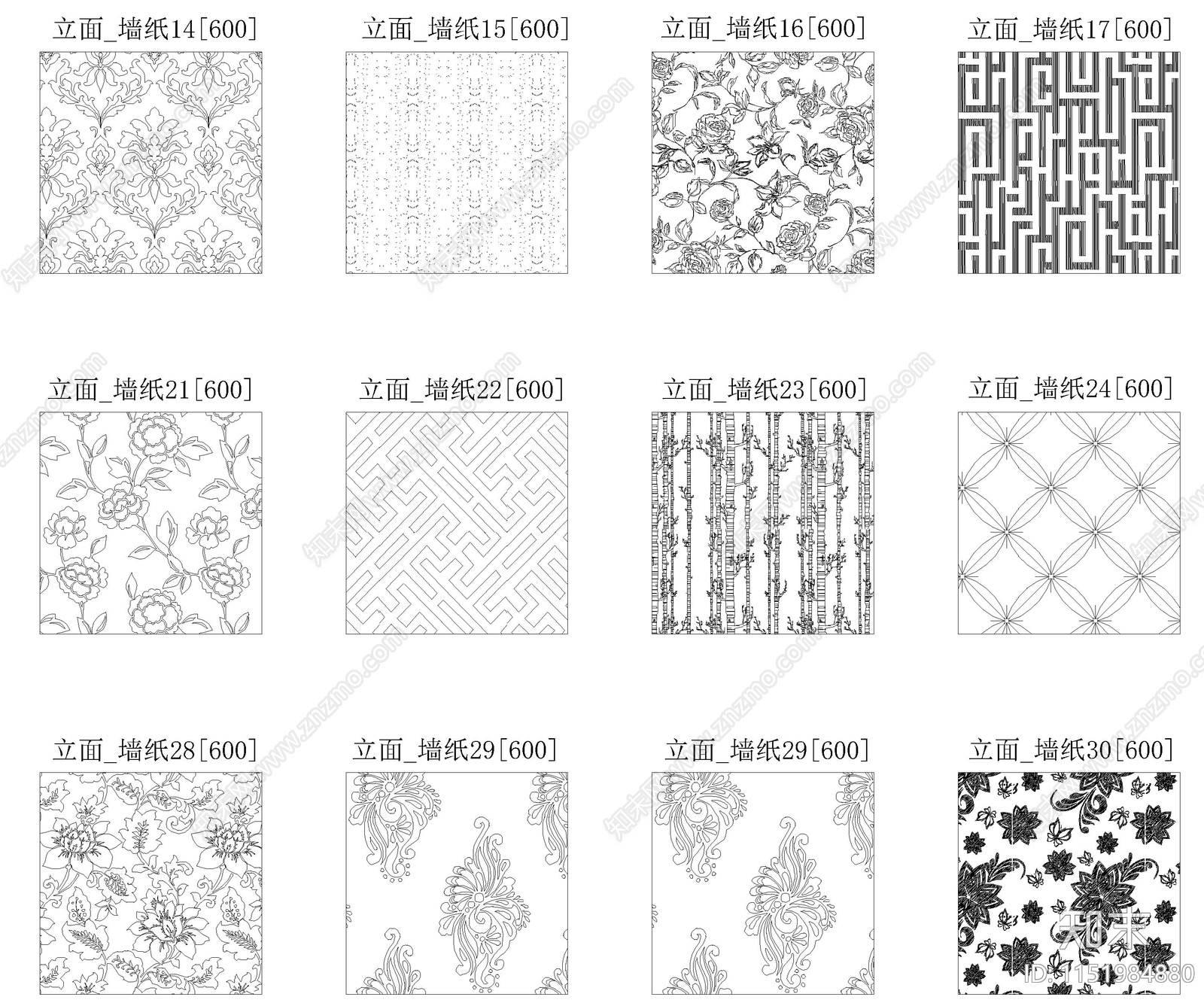 2024设计师专用填充图案cad施工图下载【ID:1151984880】