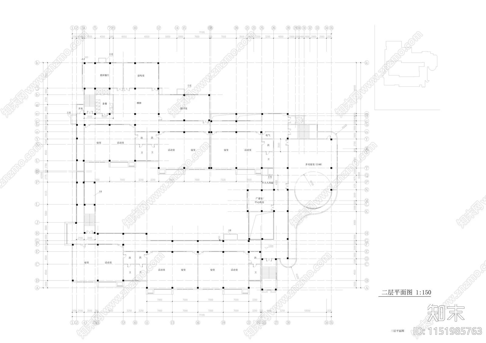 幼儿园规划及建筑设计施工图cad施工图下载【ID:1151985763】