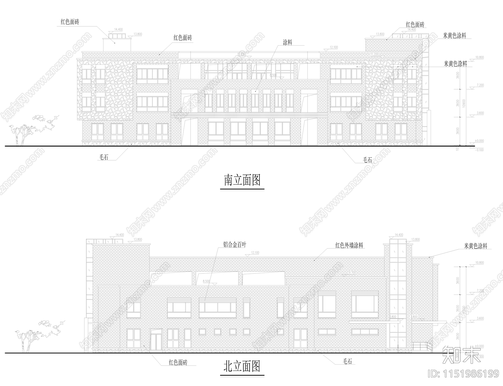 长沙华润幼儿园建筑施工图cad施工图下载【ID:1151986199】