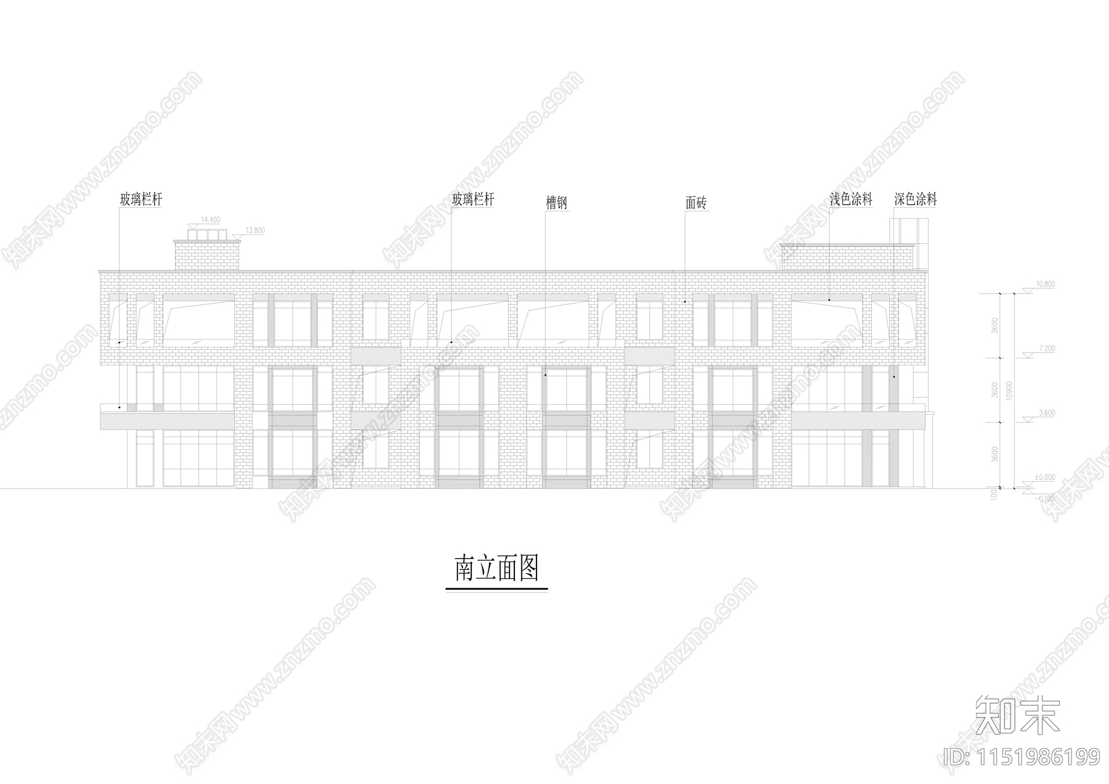 长沙华润幼儿园建筑施工图cad施工图下载【ID:1151986199】