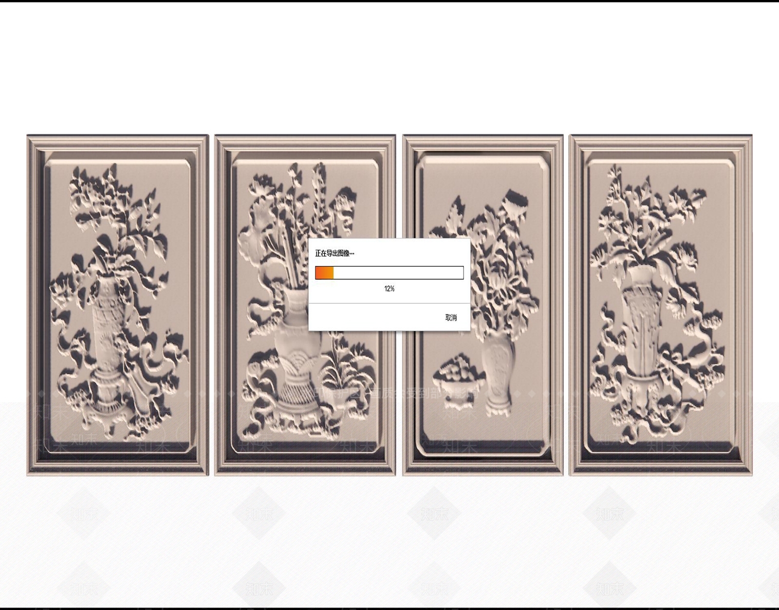 中式石材浮雕SU模型下载【ID:1151986369】
