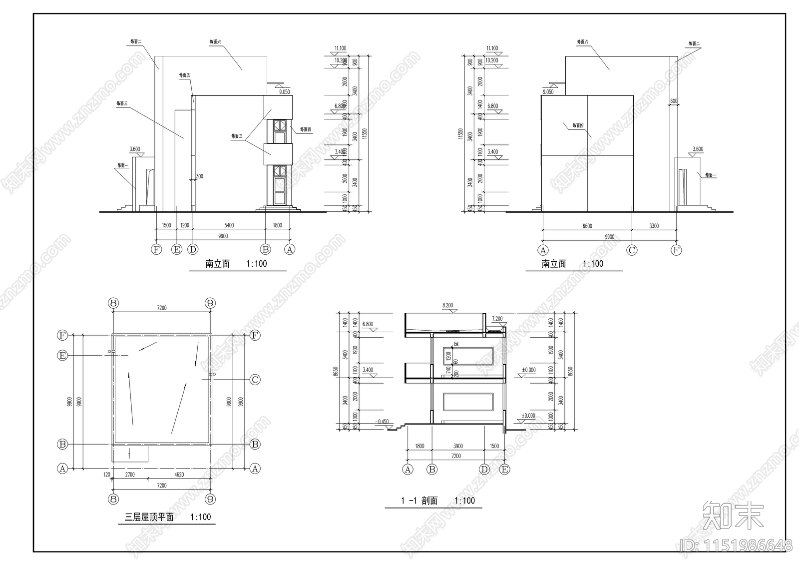 希望小学教学楼施工图cad施工图下载【ID:1151986648】