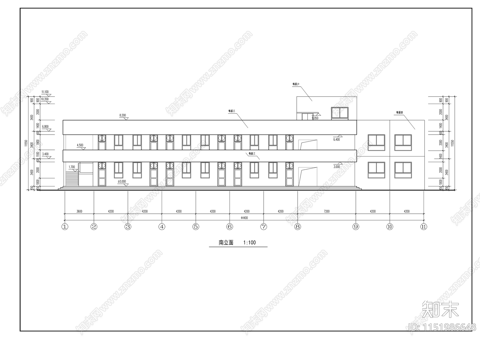 希望小学教学楼施工图cad施工图下载【ID:1151986648】