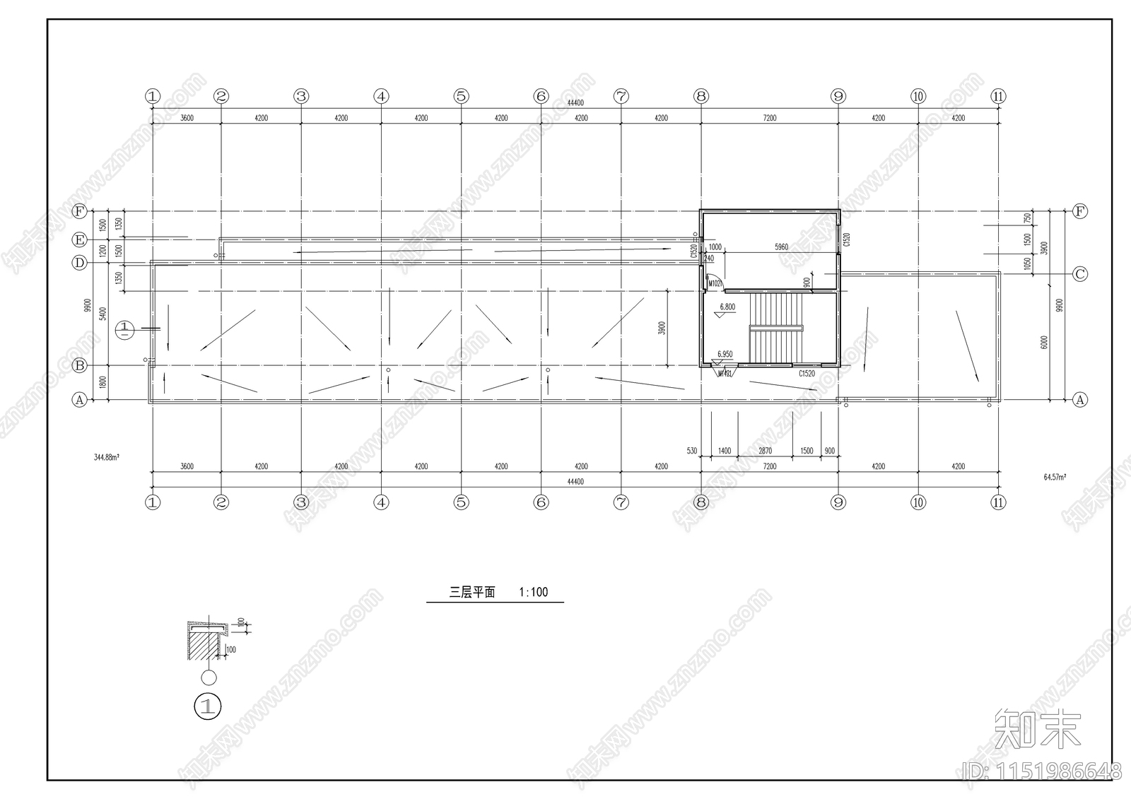 希望小学教学楼施工图cad施工图下载【ID:1151986648】