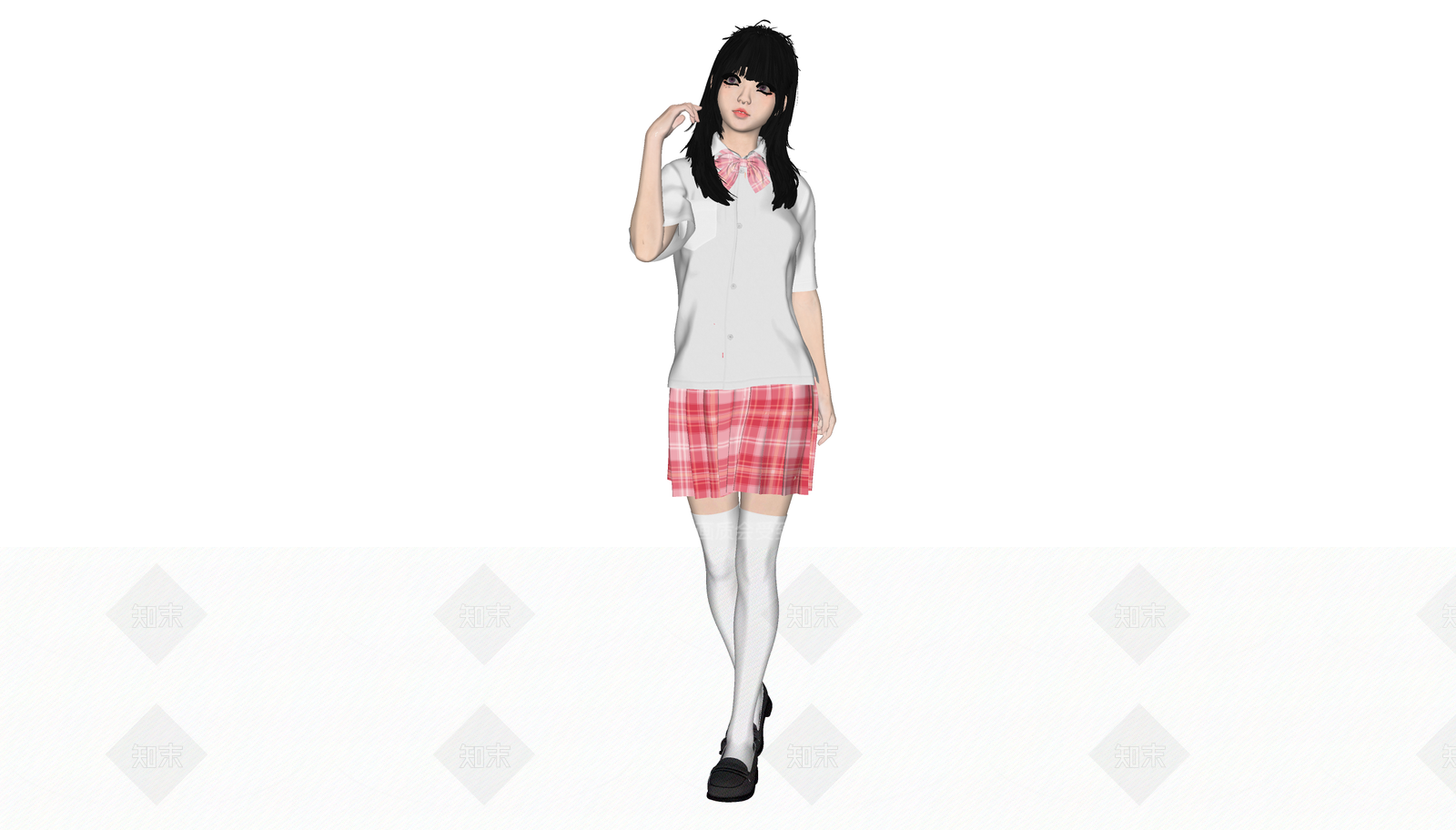 清纯女孩SU模型下载【ID:1151987261】