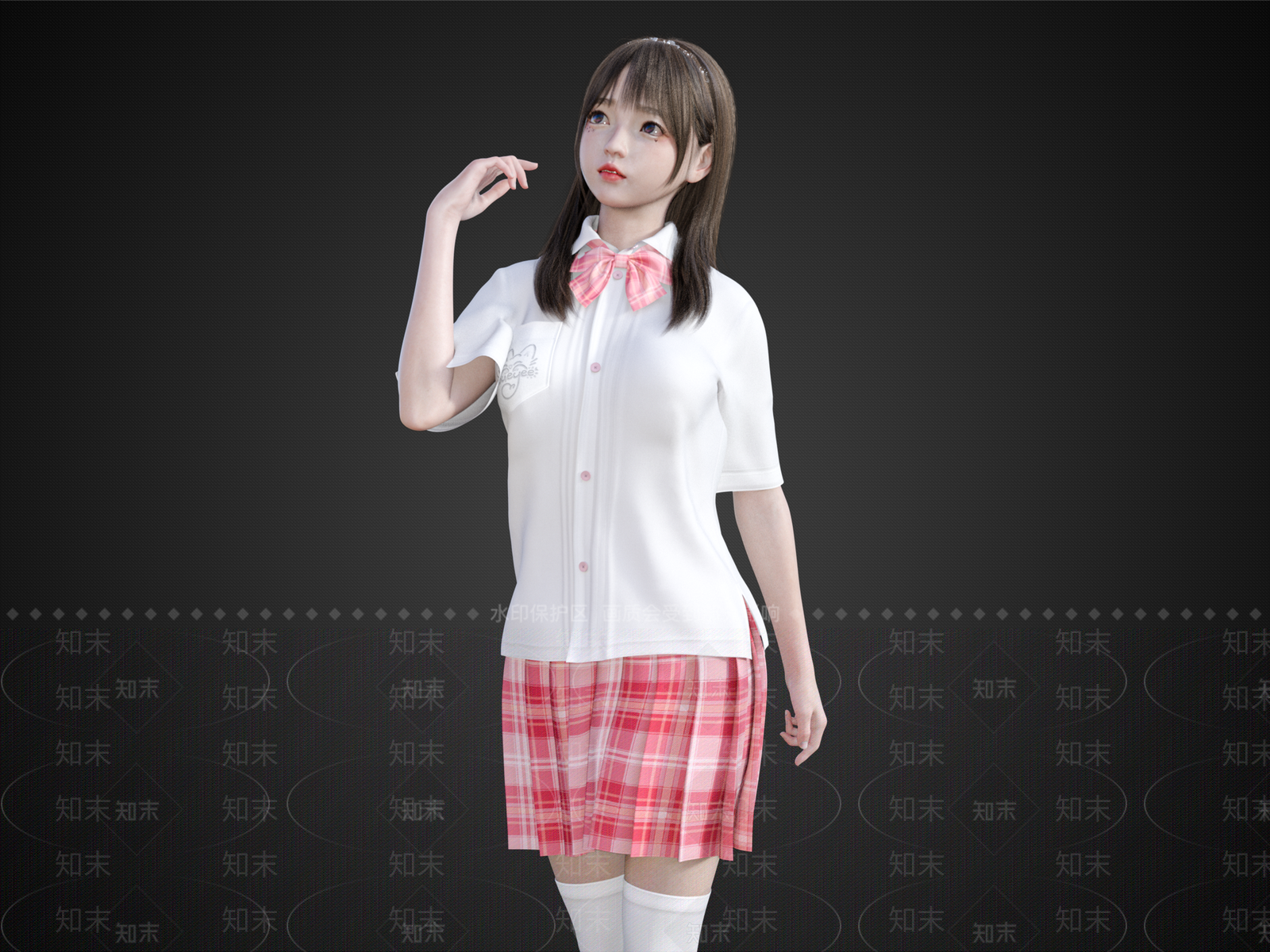 清纯女孩SU模型下载【ID:1151987261】