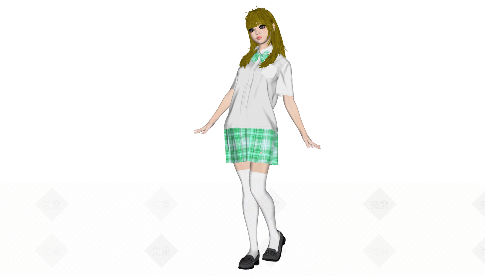 清纯女孩SU模型下载【ID:1151987496】