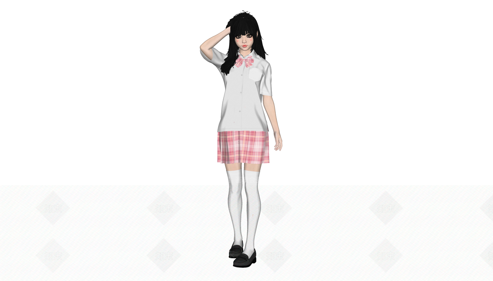 清纯女孩SU模型下载【ID:1151987998】