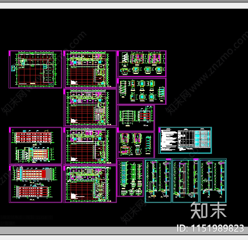 某小学校教学楼建筑施工图cad施工图下载【ID:1151989823】