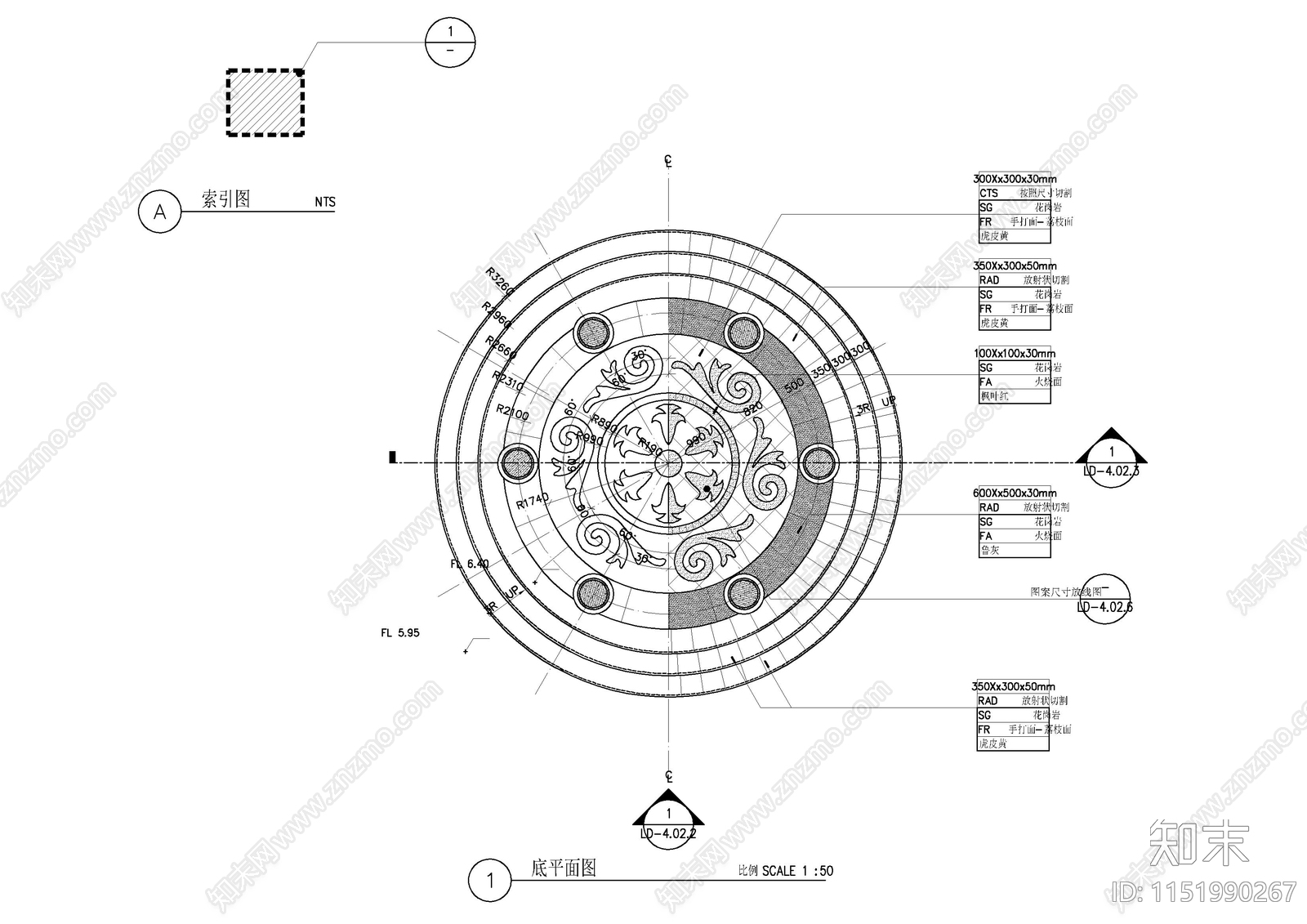 欧式特色景观亭施工图cad施工图下载【ID:1151990267】