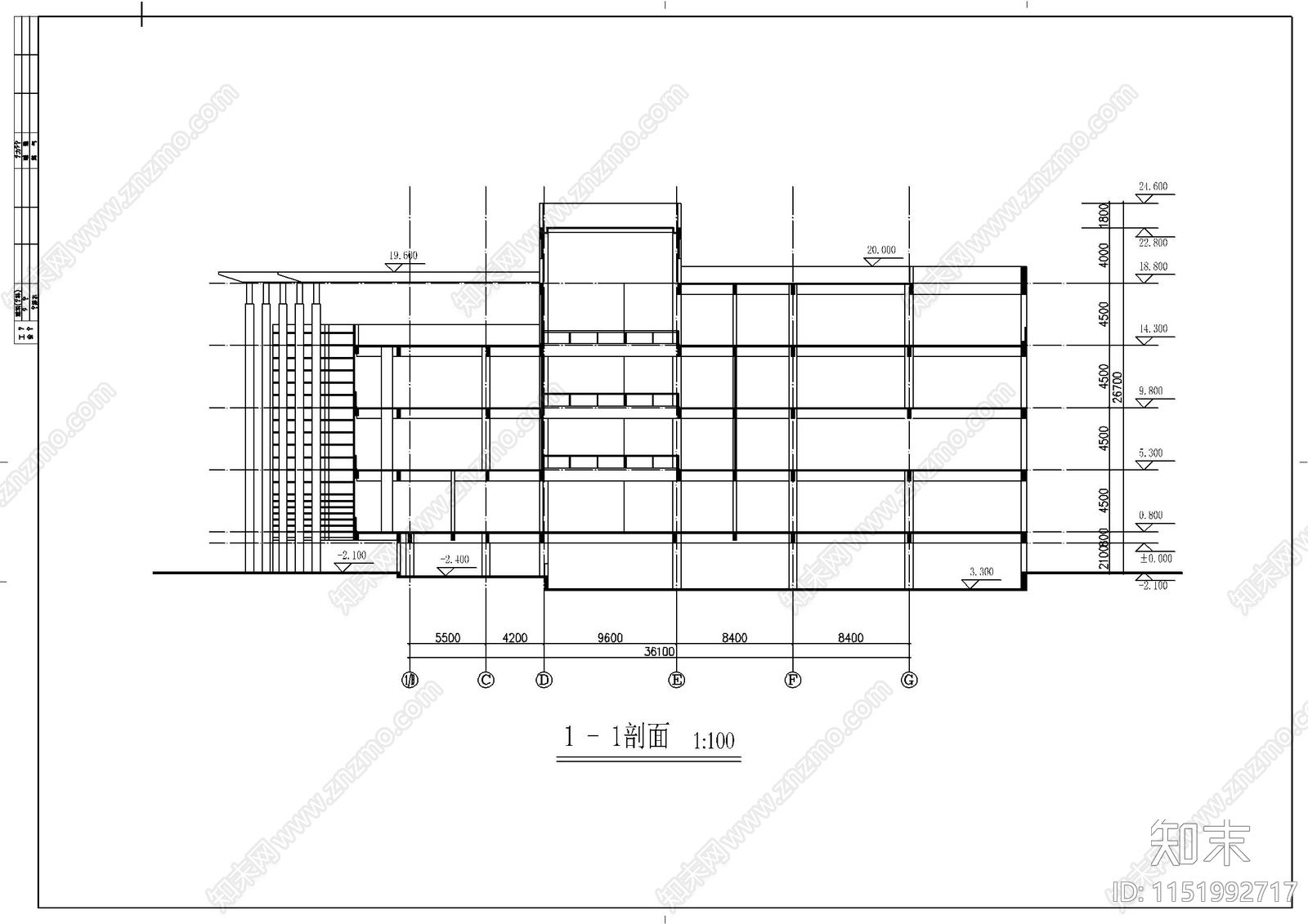 图书馆设计施工图cad施工图下载【ID:1151992717】