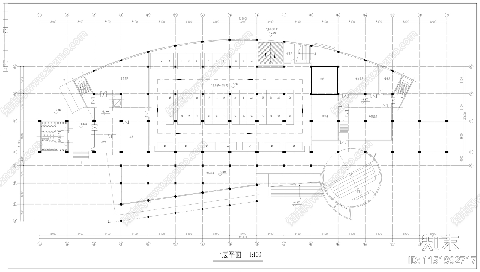 图书馆设计施工图cad施工图下载【ID:1151992717】