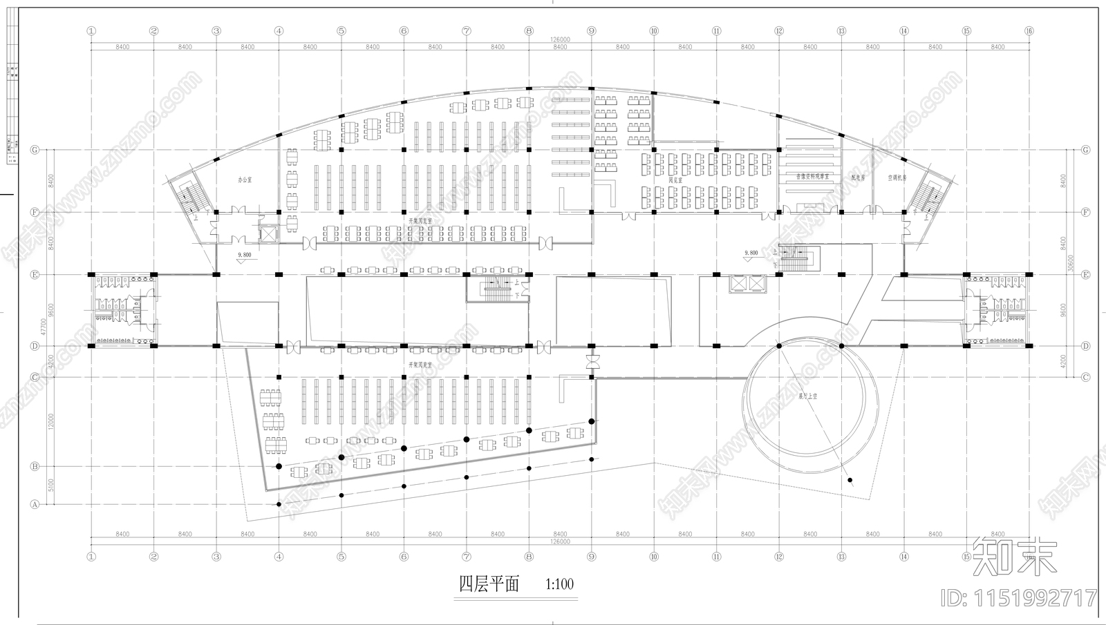 图书馆设计施工图cad施工图下载【ID:1151992717】