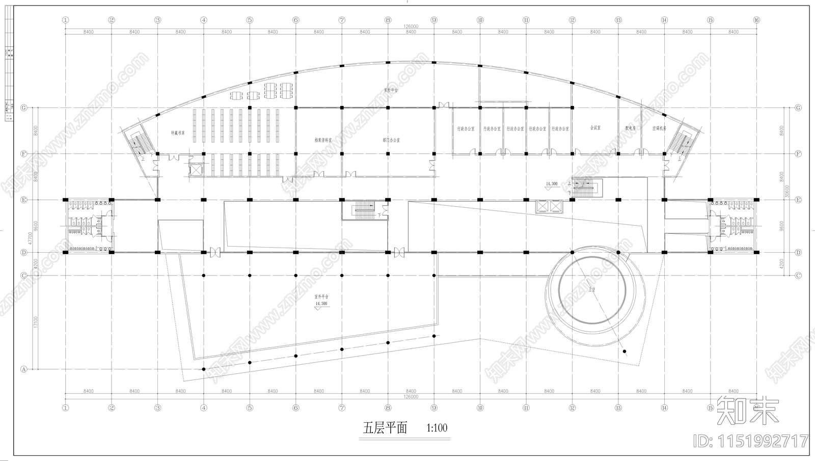 图书馆设计施工图cad施工图下载【ID:1151992717】