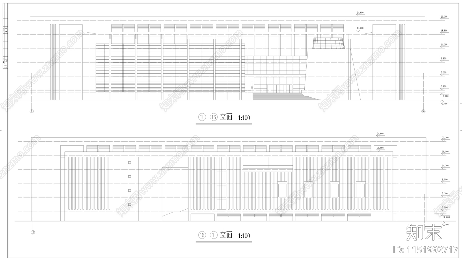 图书馆设计施工图cad施工图下载【ID:1151992717】