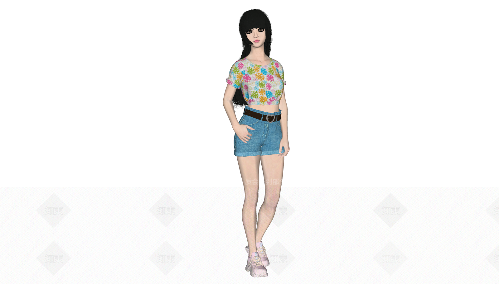 清纯女孩SU模型下载【ID:1151993379】