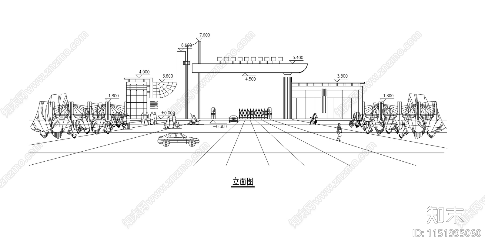 学校大门方案设计cad施工图下载【ID:1151995060】