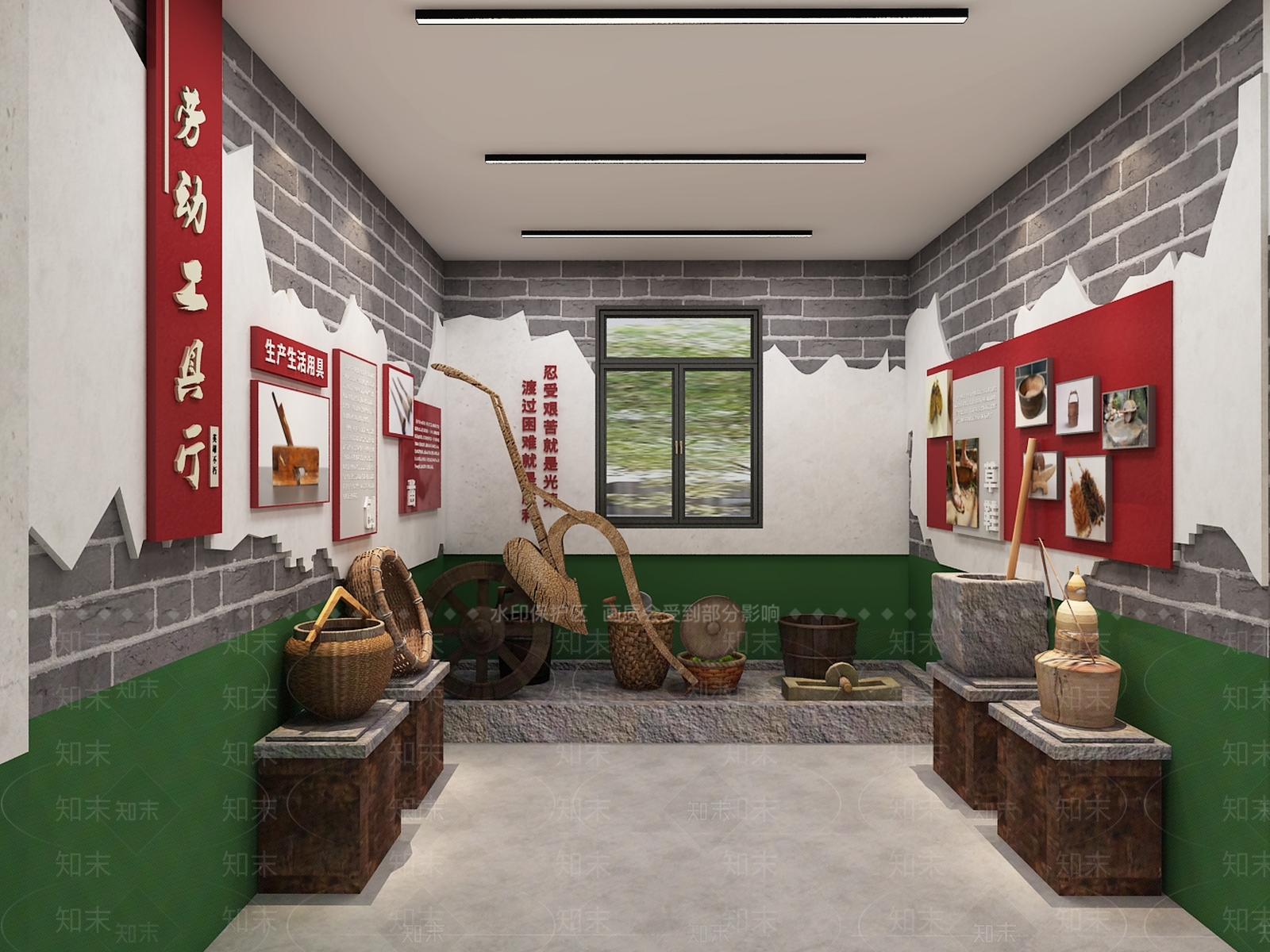 中式农具展示区SU模型下载【ID:1151996023】