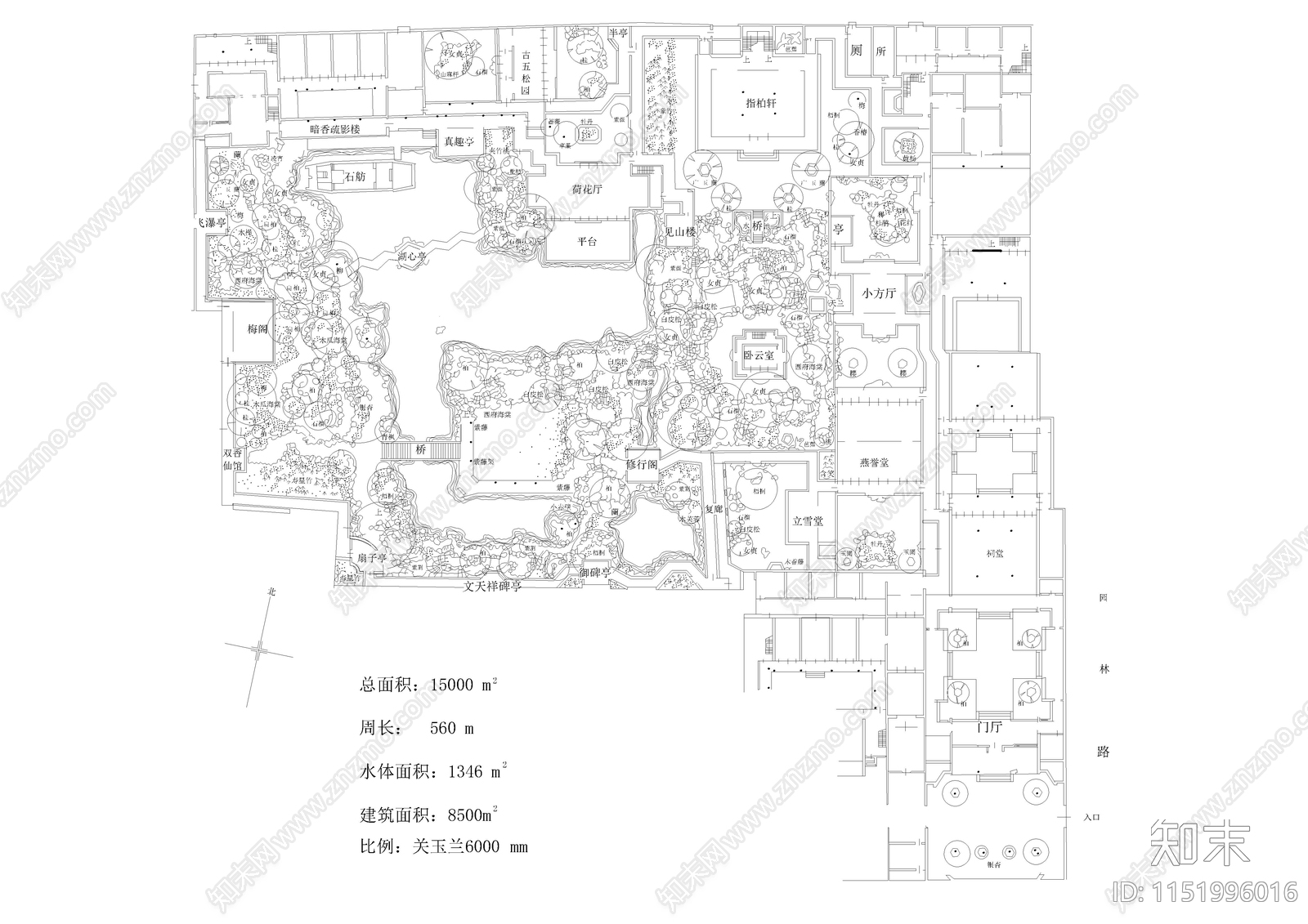 苏州古典园林平面图cad施工图下载【ID:1151996016】