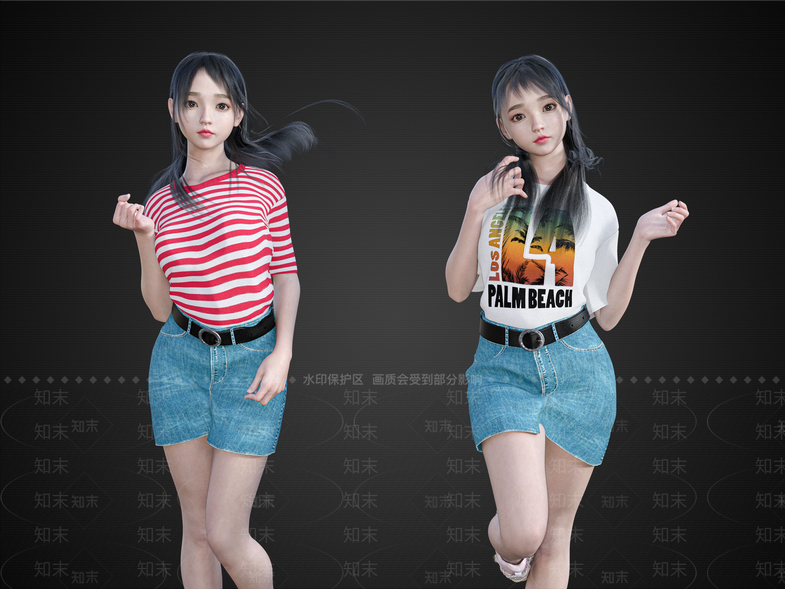 清纯女孩SU模型下载【ID:1151996163】