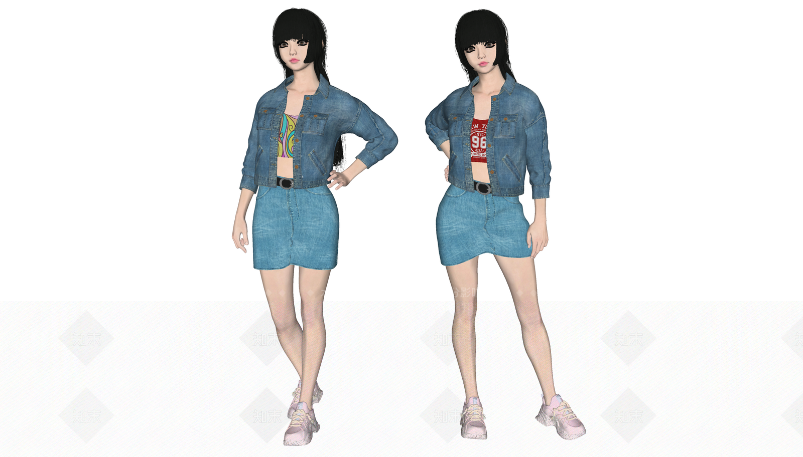 清纯女孩SU模型下载【ID:1151996655】