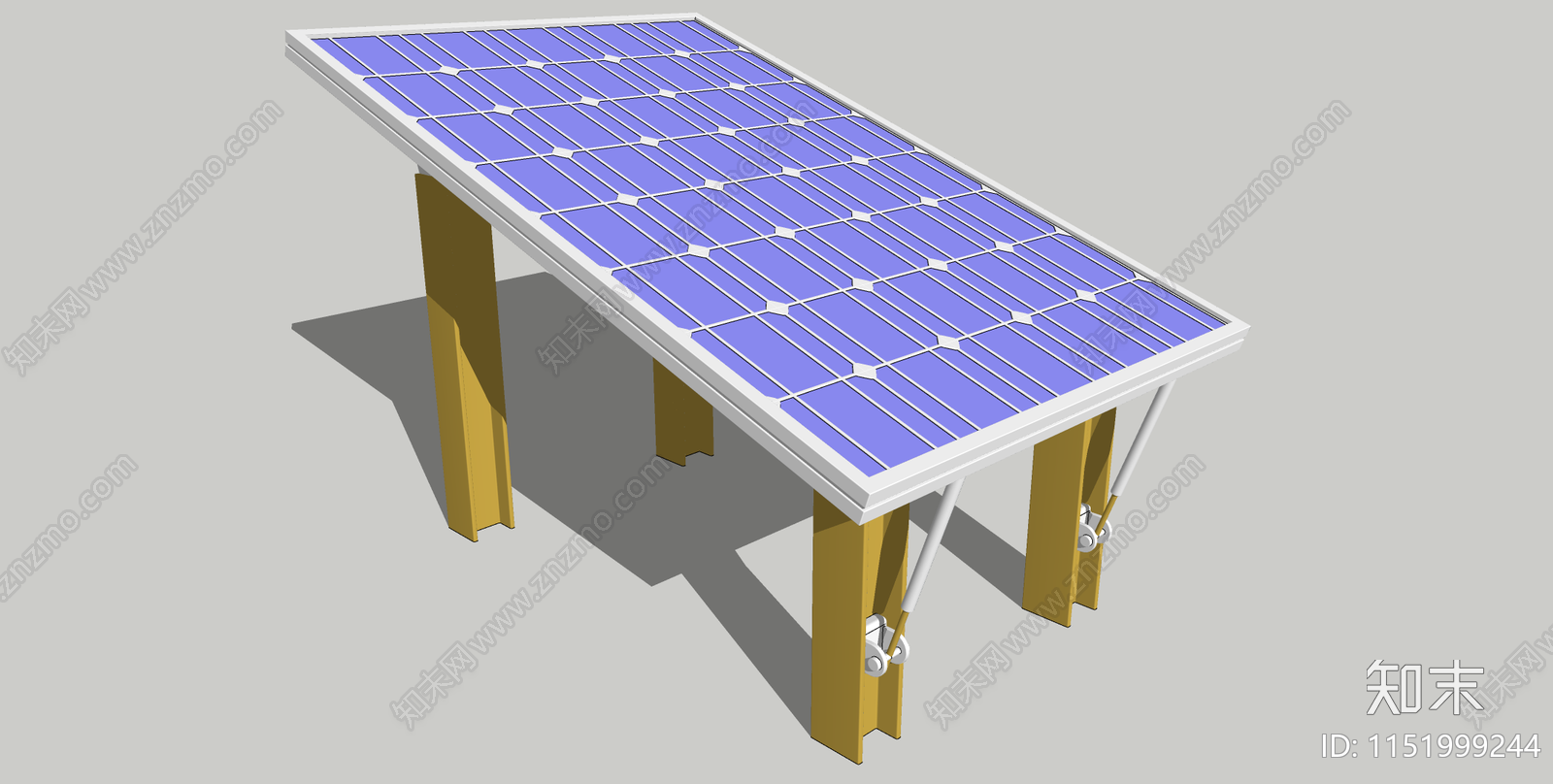 太阳能光伏板SU模型下载【ID:1151999244】