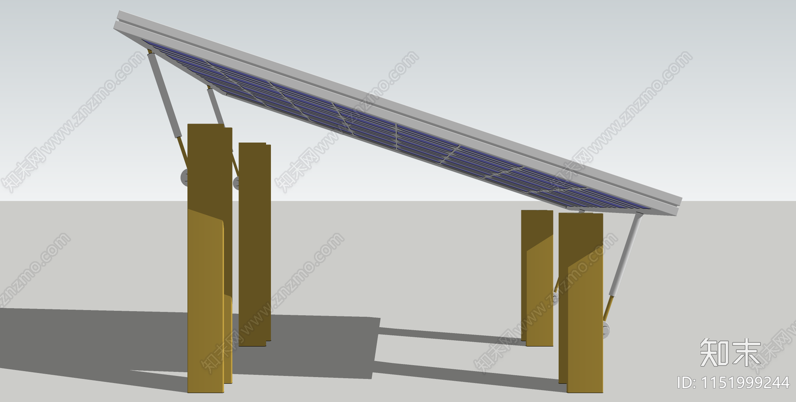 太阳能光伏板SU模型下载【ID:1151999244】