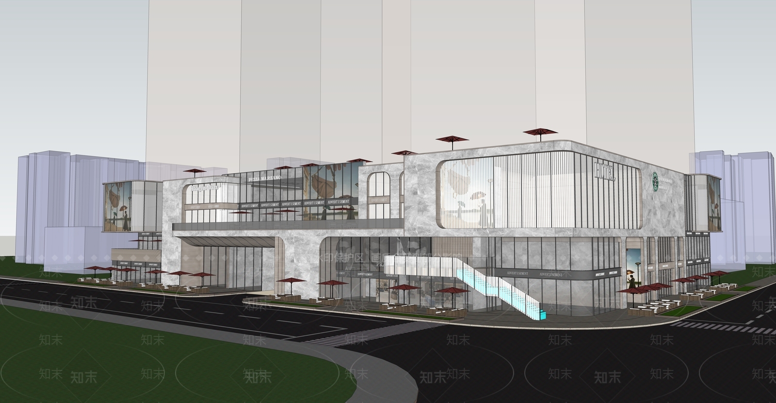 现代商场SU模型下载【ID:1152000210】