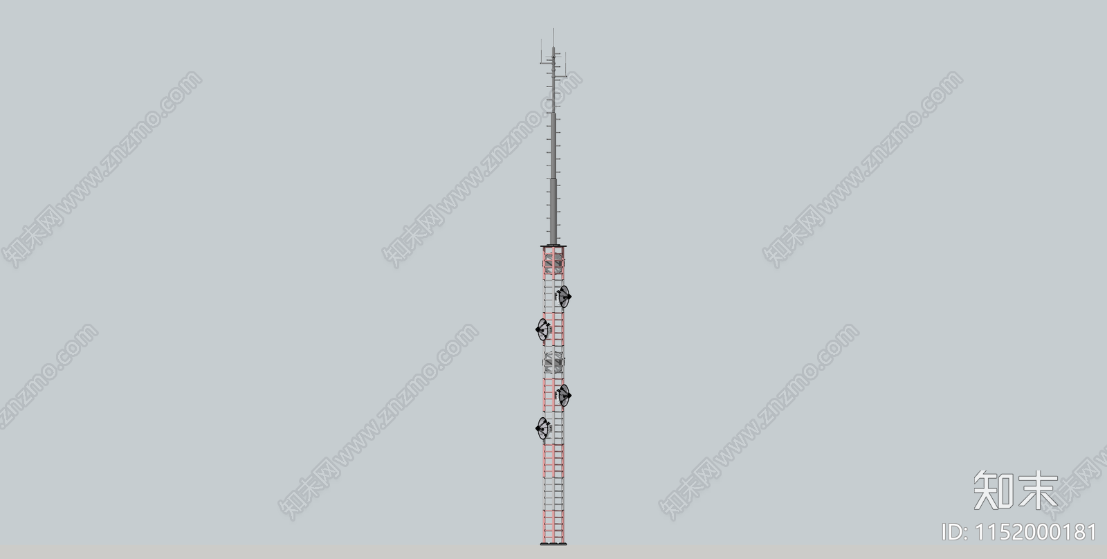 信号接收塔SU模型下载【ID:1152000181】