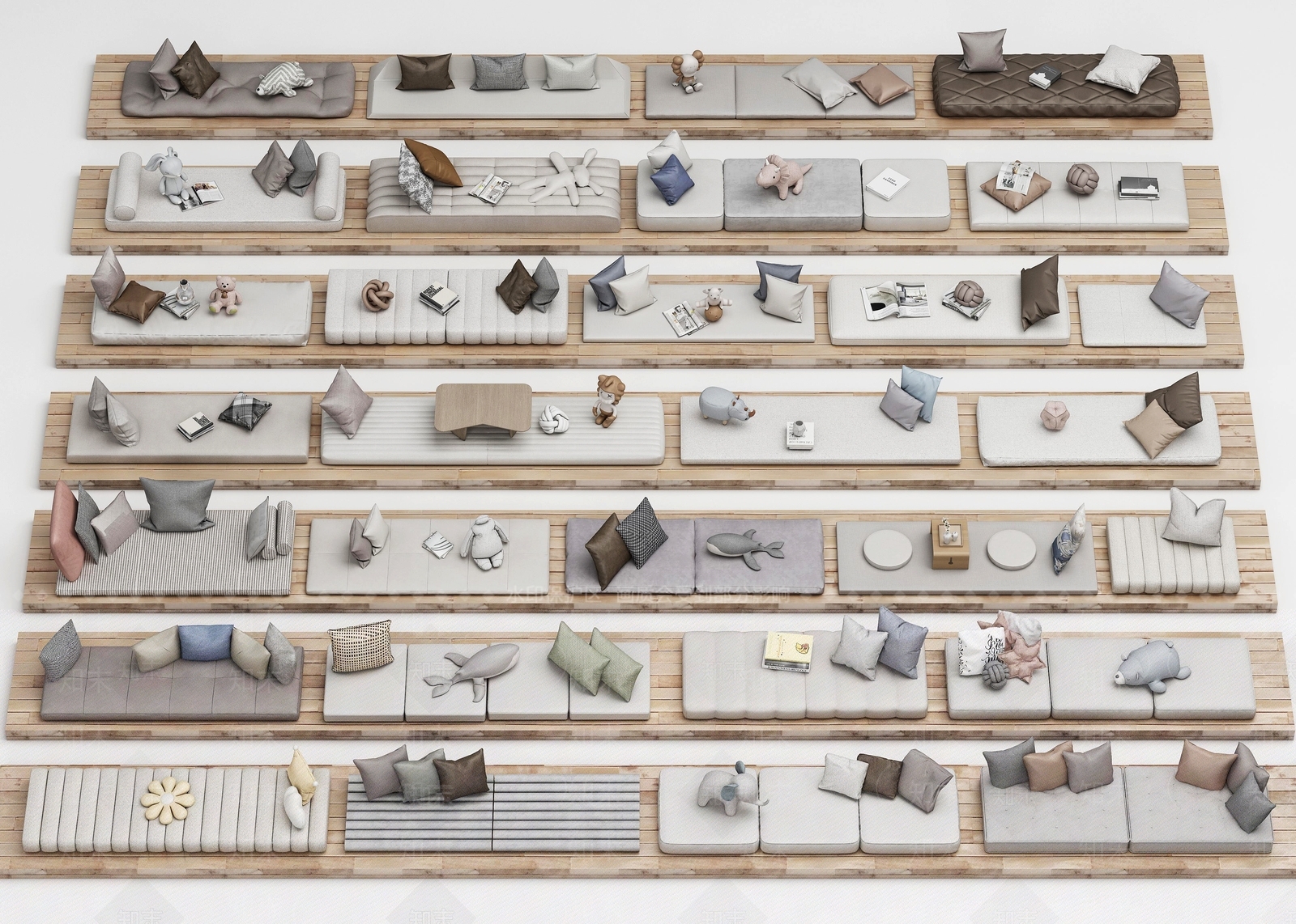 现代飘窗坐垫3D模型下载【ID:1152003902】