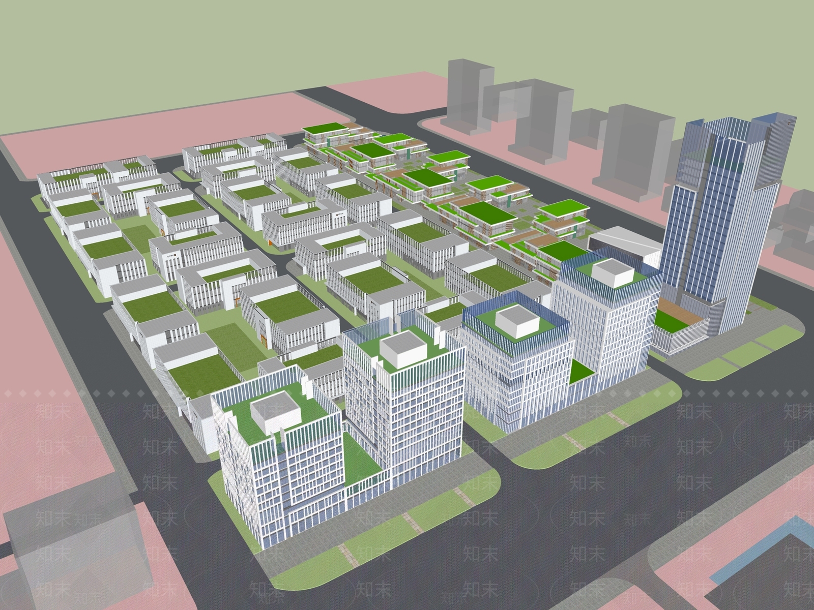 中电光谷现代风格产业园SU模型下载【ID:1152005306】