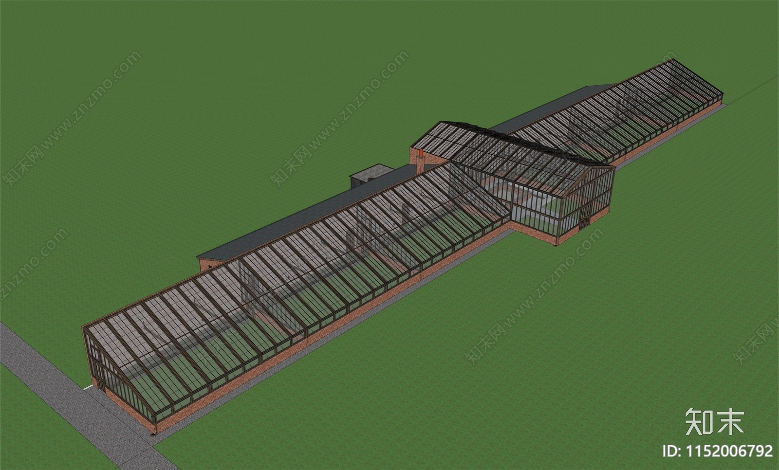 现代温室大棚SU模型下载【ID:1152006792】