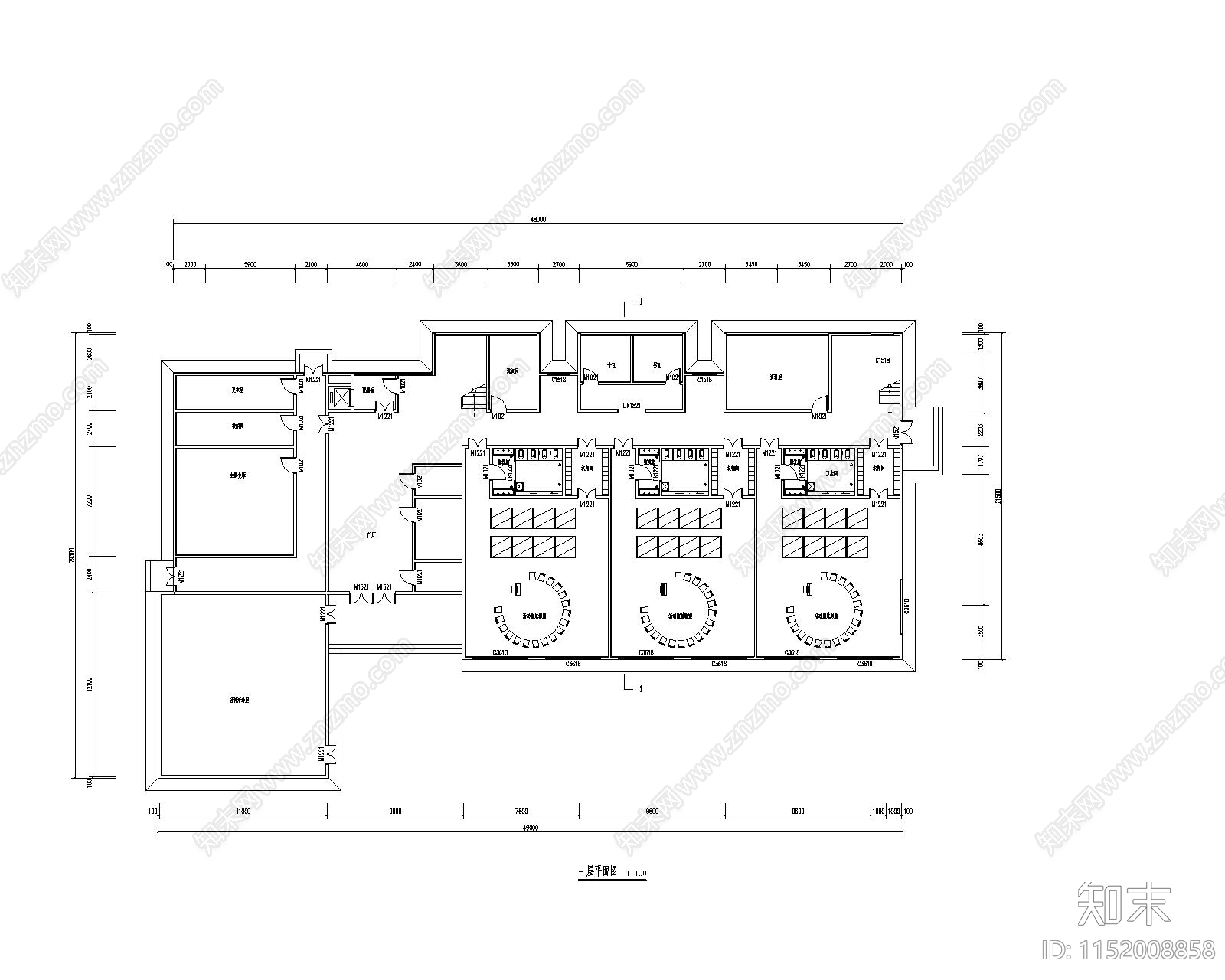 现代幼儿园建筑cad施工图下载【ID:1152008858】