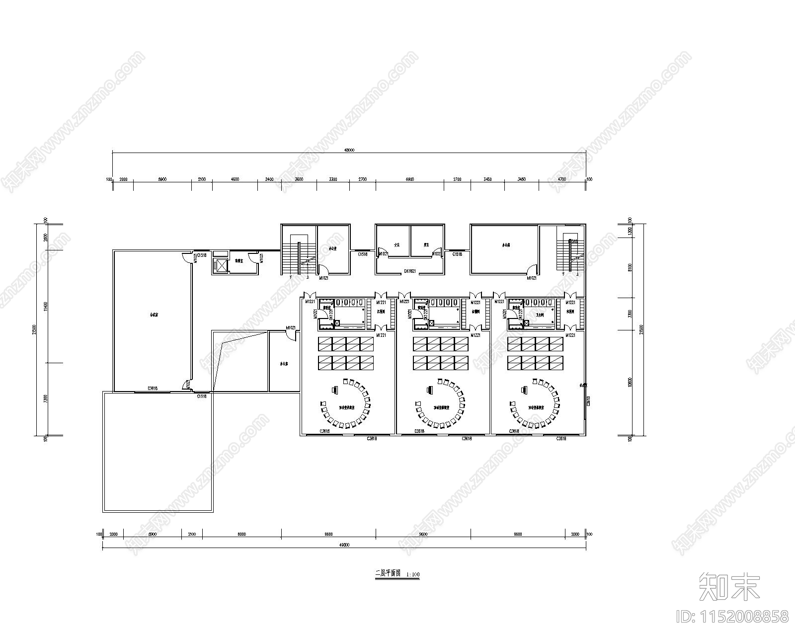 现代幼儿园建筑cad施工图下载【ID:1152008858】