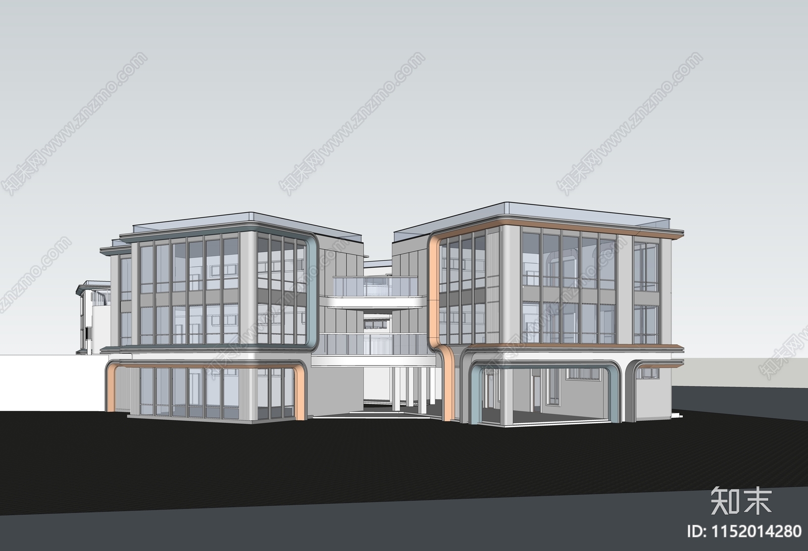 现代学校建筑SU模型下载【ID:1152014280】