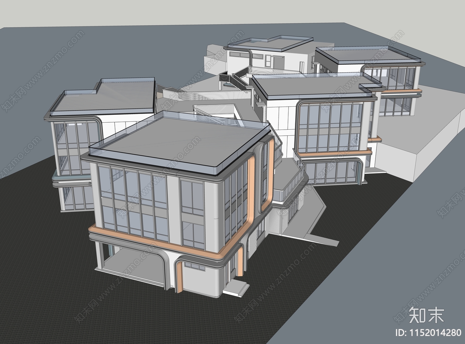 现代学校建筑SU模型下载【ID:1152014280】