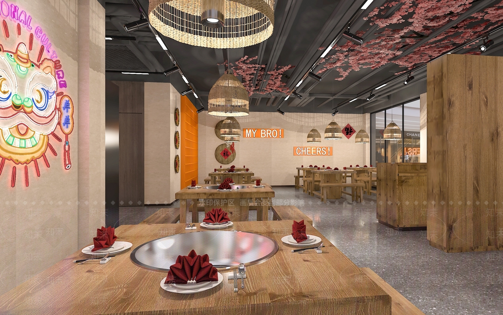 新中式农家乐火锅店3D模型下载【ID:1152014881】