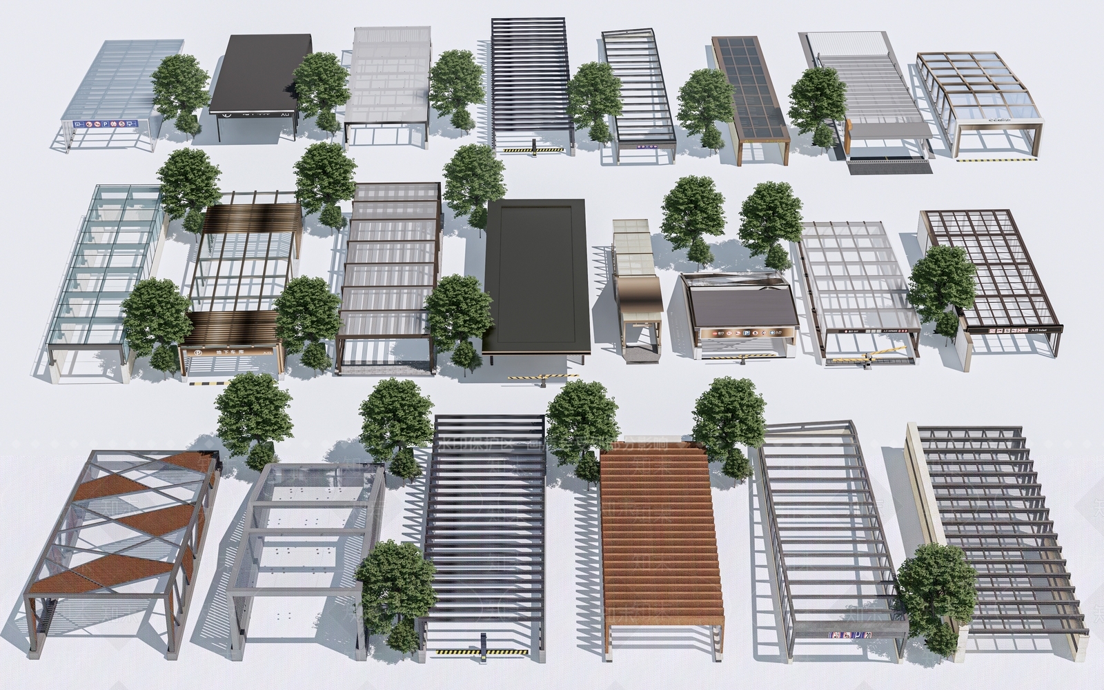 现代地下车库入口3D模型下载【ID:1152015296】