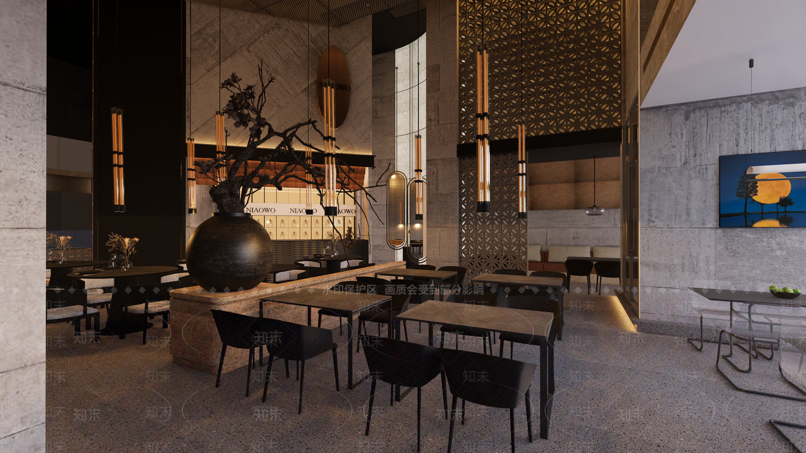 工业风烧烤店SU模型下载【ID:1152018223】