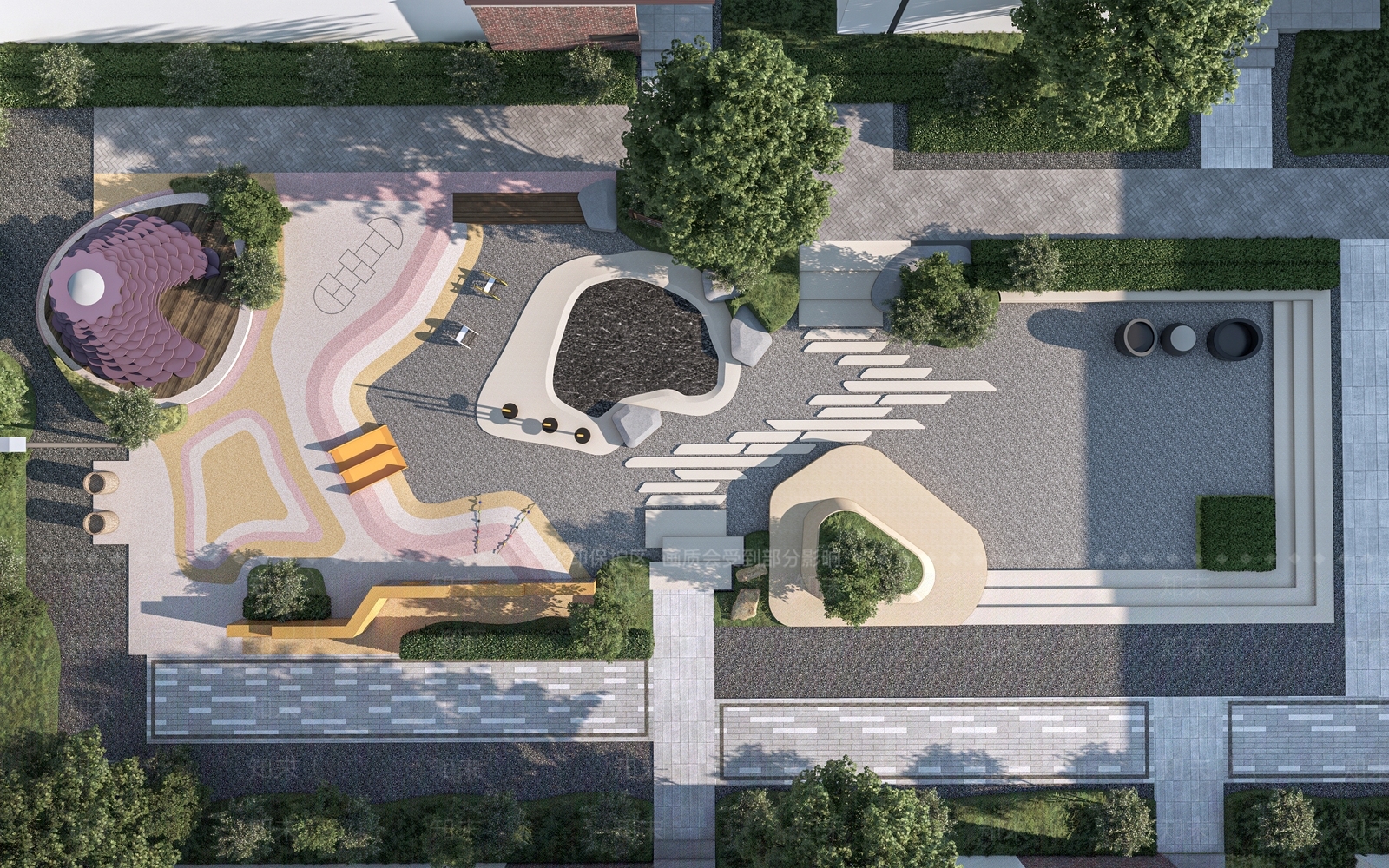 现代公园景观3D模型下载【ID:1152018429】