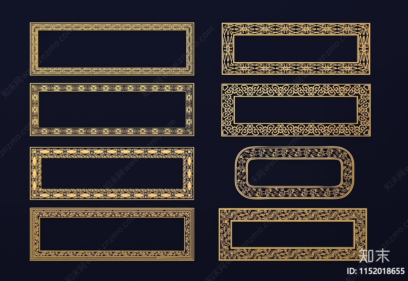 中式雕花边框3D模型下载【ID:1152018655】