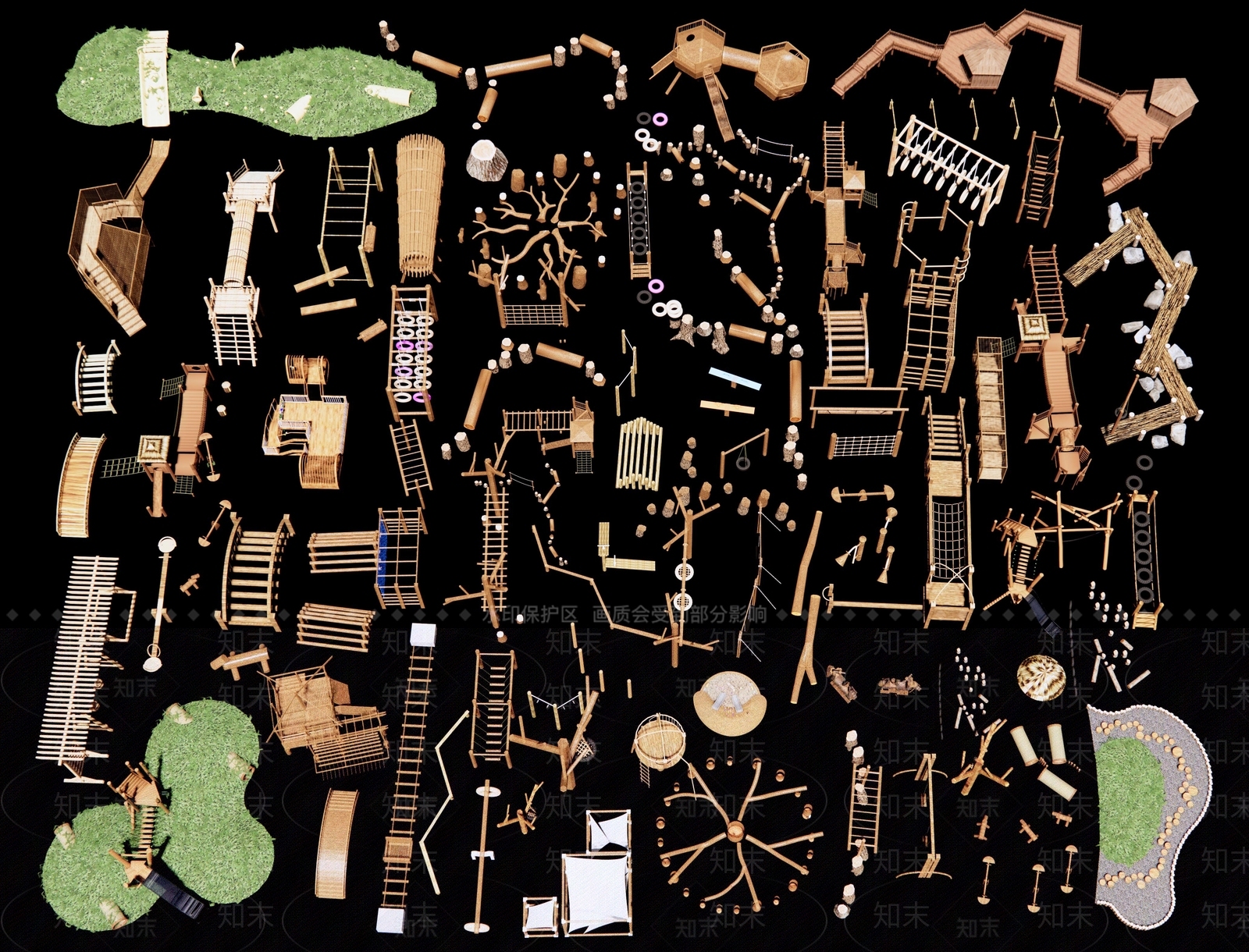 现代自然生态乐园设施3D模型下载【ID:1152024303】