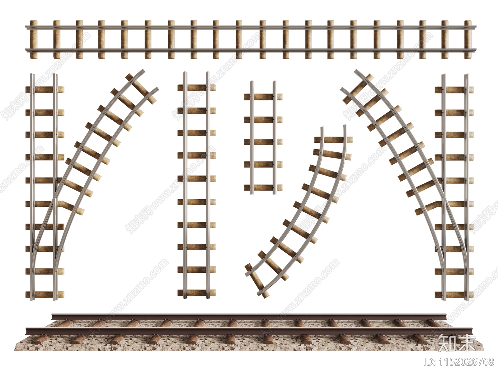 现代火车轨道3D模型下载【ID:1152026768】