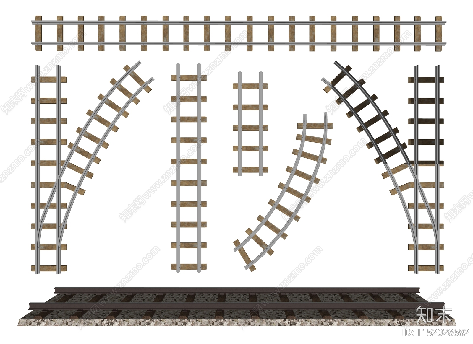 火车轨道SU模型下载【ID:1152028682】