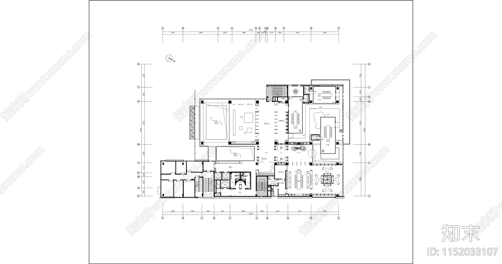 广州珠光云山壹号会所丨2518㎡丨施工图cad施工图下载【ID:1152033107】